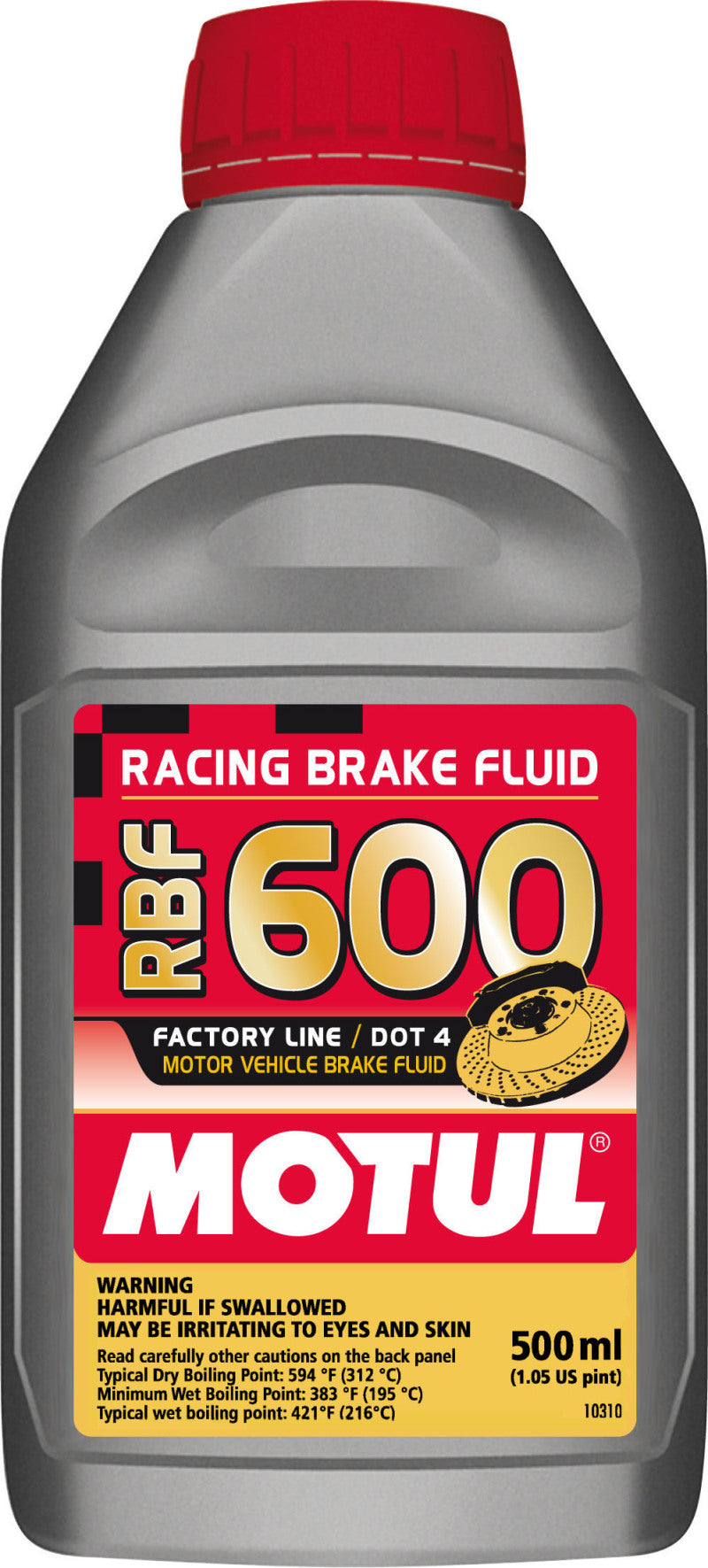 Motul, Motul 100949 - 1/2L Brake Fluid RBF 600 - Racing DOT 4