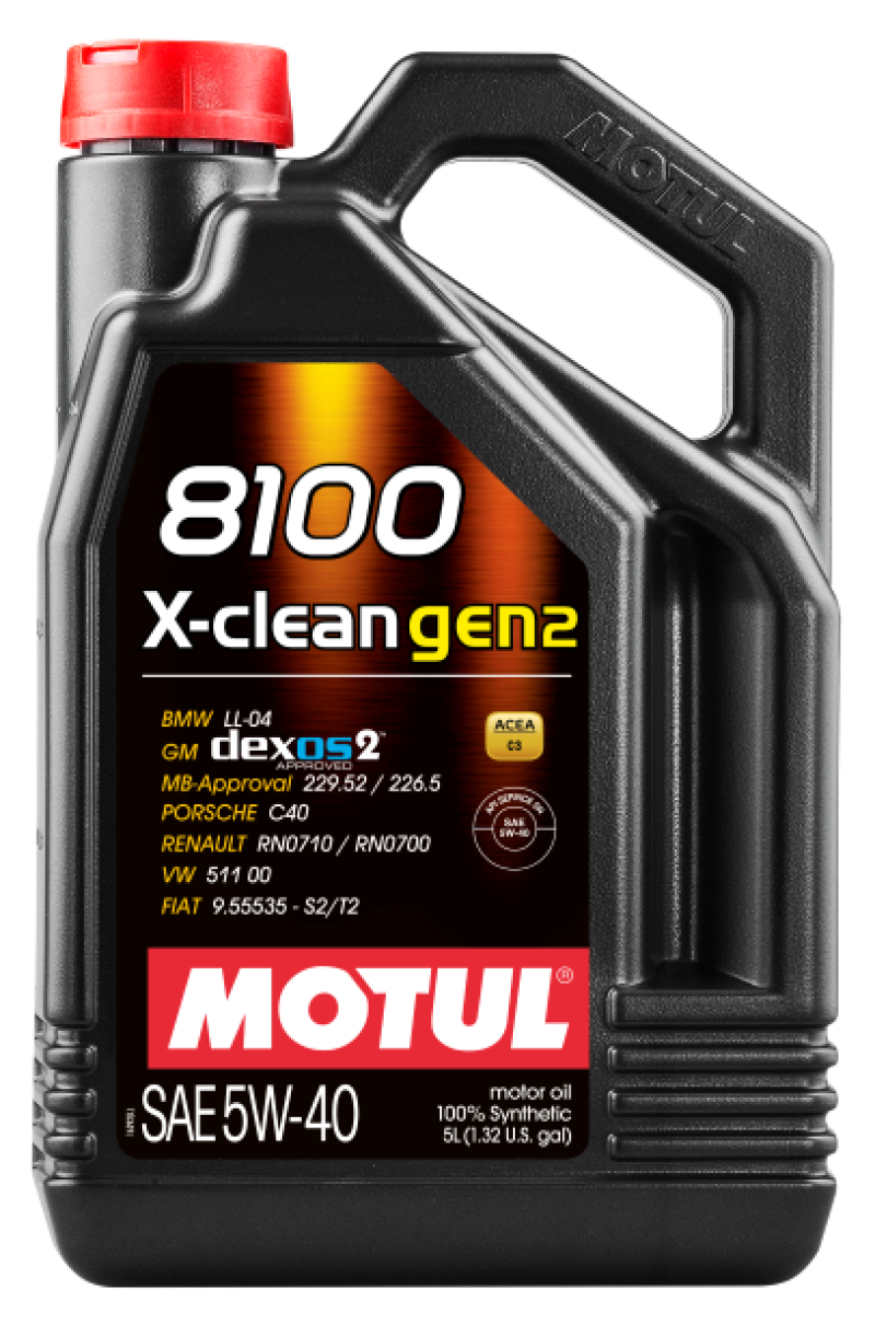 Motul, Motul 109762 - 5L Synthetic Engine Oil 8100 X-CLEAN Gen 2 5W40 - Case of 4