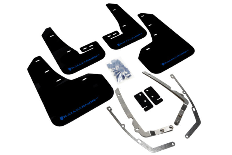 Rally Armor, Rally Armor 15-21 VW Golf/GTI/TSI Black UR Mud Flap w/ Blue Logo