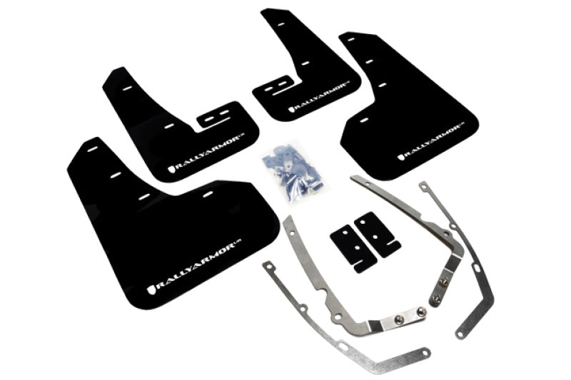 Rally Armor, Rally Armor 15-21 VW Golf/GTI/TSI Black UR Mud Flap w/ White Logo