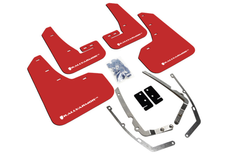 Rally Armor, Rally Armor 15-21 VW Golf/GTI/TSI Red UR Mud Flap w/ White Logo