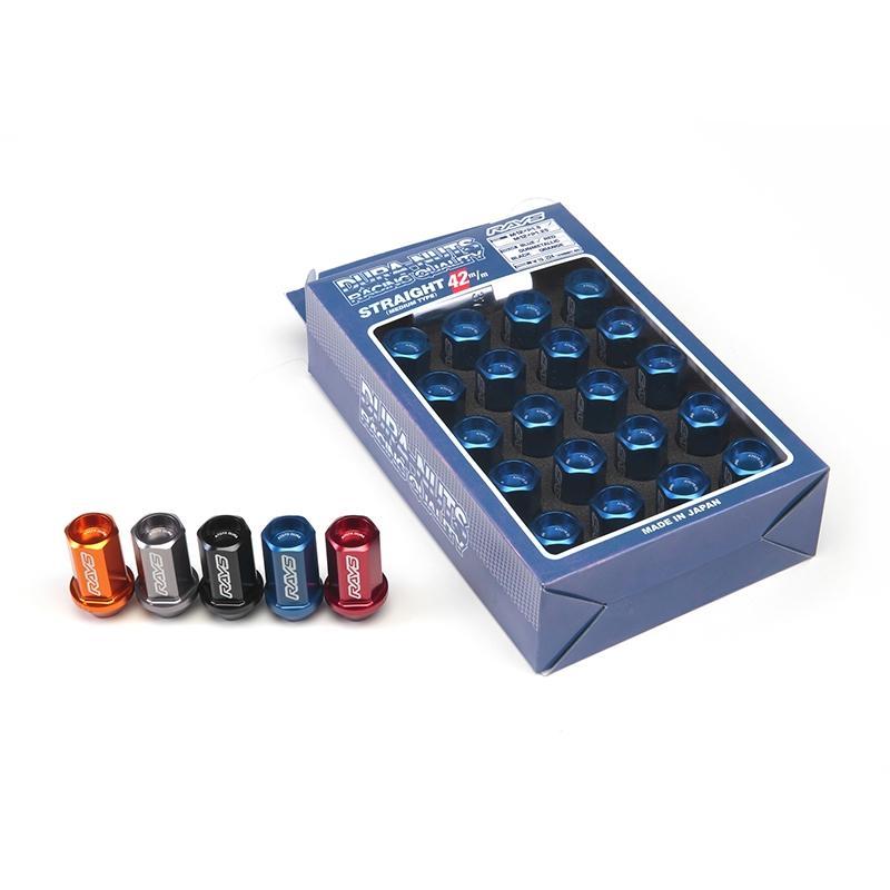 Rays, Rays WDURA4212150U - Dura-Nut L42 Straight Type 12X1.50 Lug Nut Set 16 Lug 4 Lock Set - Blue