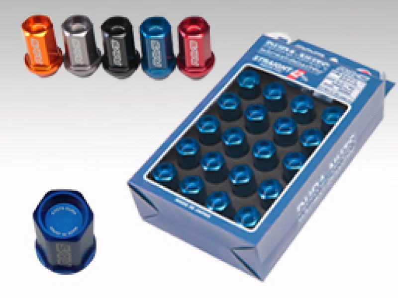 Rays, Rays WDURA4212150U - Dura-Nut L42 Straight Type 12X1.50 Lug Nut Set 16 Lug 4 Lock Set - Blue