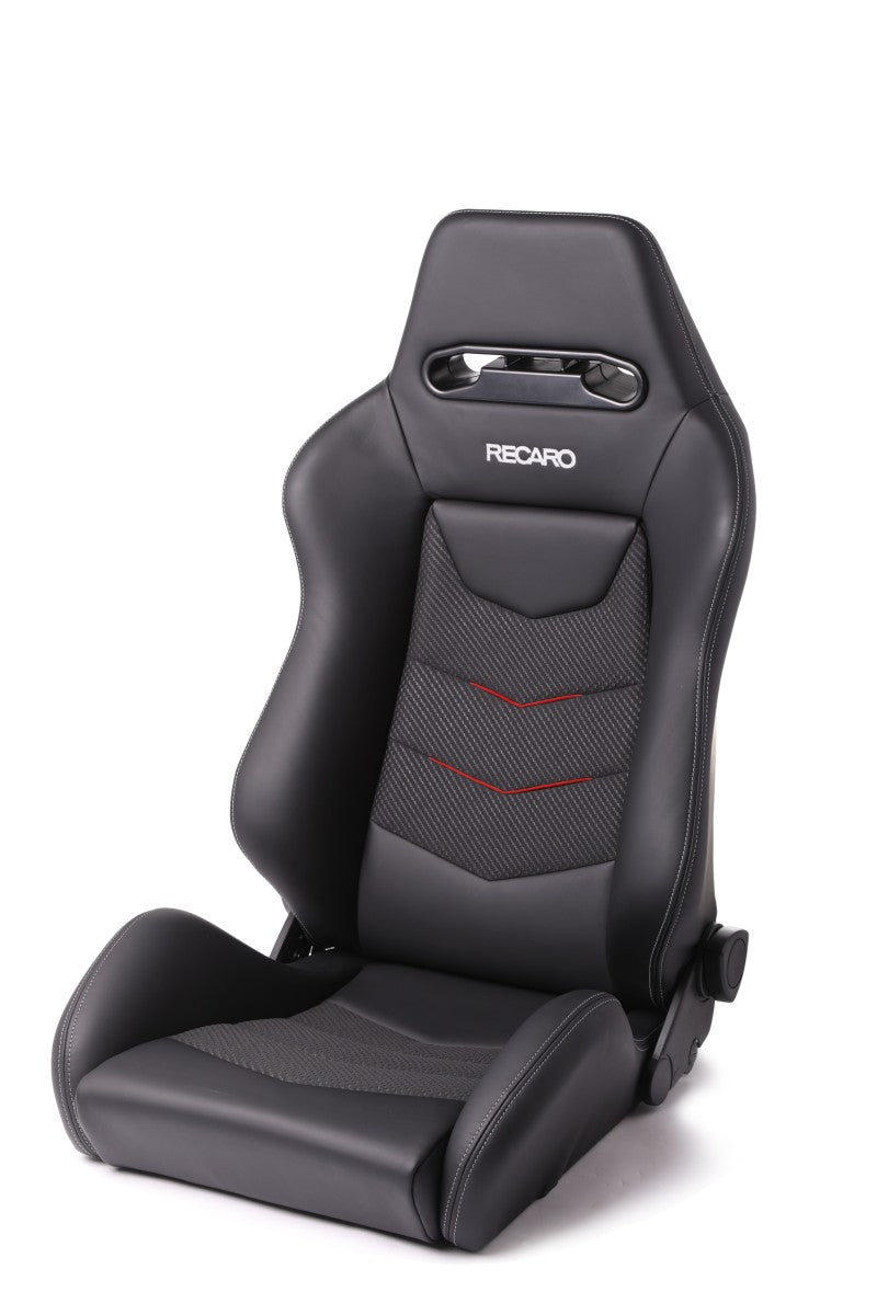 Recaro, Recaro Speed V Driver Seat - Black Leather/Red Suede Accent