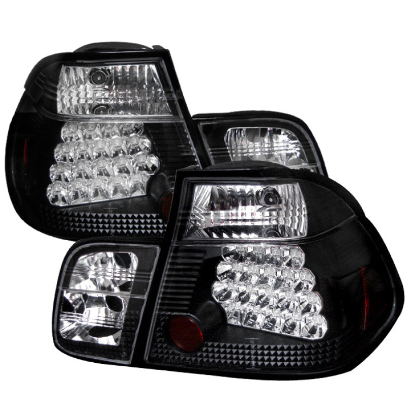 SPYDER, SPYDER 5000736 - Spyder BMW E46 3-Series 99-01 4Dr LED Tail Lights Black ALT-YD-BE4699-4D-LED-BK