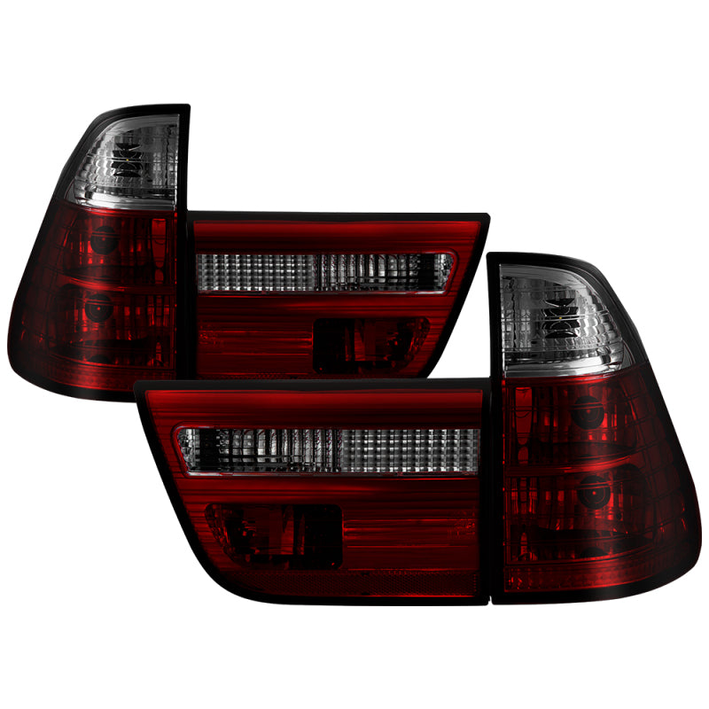 SPYDER, SPYDER 5000842 -Spyder BMW E53 X5 00-06 4PCS Euro Style Tail Lights- Red Smoke ALT-YD-BE5300-RS