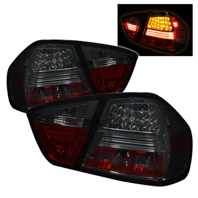 SPYDER, SPYDER 5000927 -Spyder BMW E90 3-Series 06-08 4Dr LED Tail Lights Smoke ALT-YD-BE9006-LED-SM