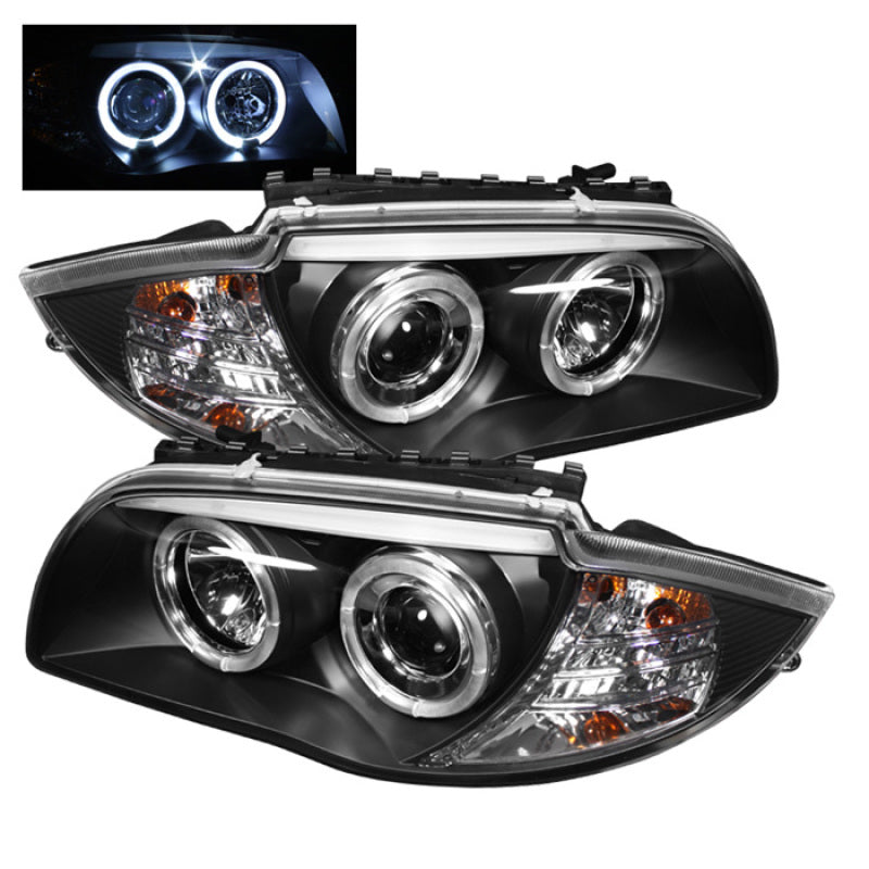 SPYDER, SPYDER 5008985 - Spyder BMW E87 1-Series 08-11 Projector Headlights LED Halo Black High H1 Low H7 PRO-YD-BMWE87-HL-BK