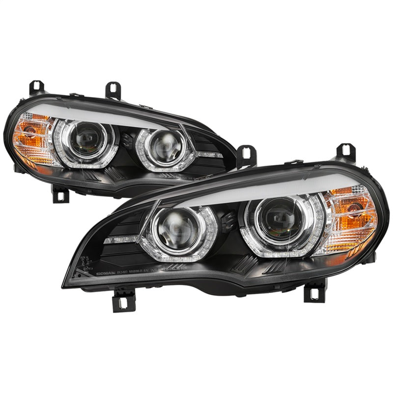 SPYDER, Spyder 07-10 BMW X5 E70 (HID Models Only) Projector Headlights - Black PRO-YD-BMWE7007-AFSHID-BK