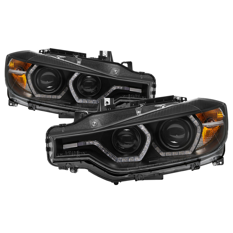 SPYDER, Spyder 12-14 BMW F30 3 Series 4DR Projector Headlights - LED DRL - Black (PRO-YD-BMWF3012-DRL-BK)