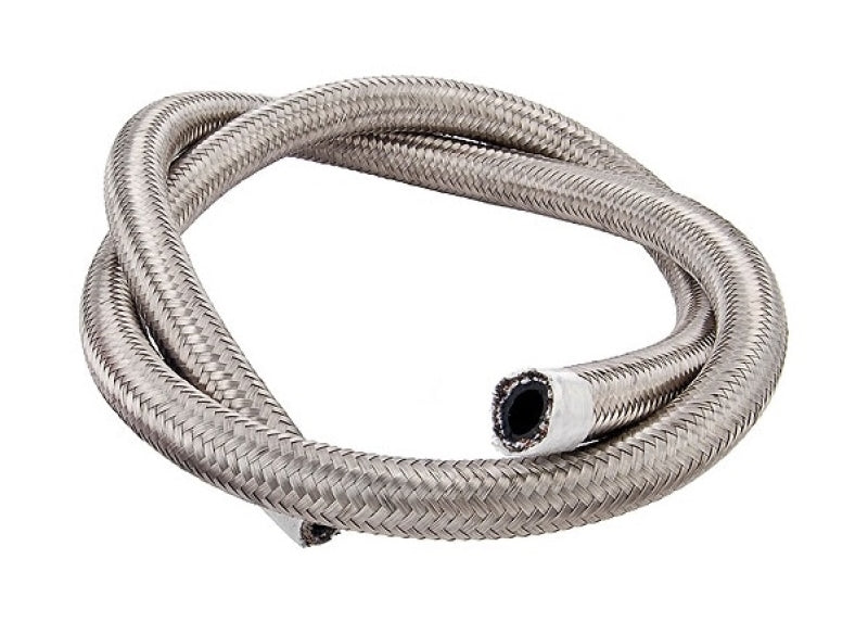 Torque Solution, Torque Solution TS-RH-SR10-2 - Stainless Steel Braided Rubber Hose -10AN 2ft (0.56in ID)