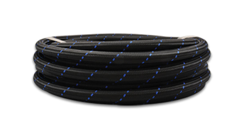 Vibrant, Vibrant -10 AN Two-Tone Black/Blue Nylon Braided Flex Hose (2 foot roll)