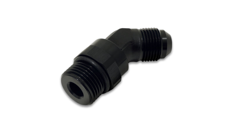 Vibrant, Vibrant -10AN Male to Male -8AN Straight Cut 45 Degree Adapter Fitting - Anodized Black