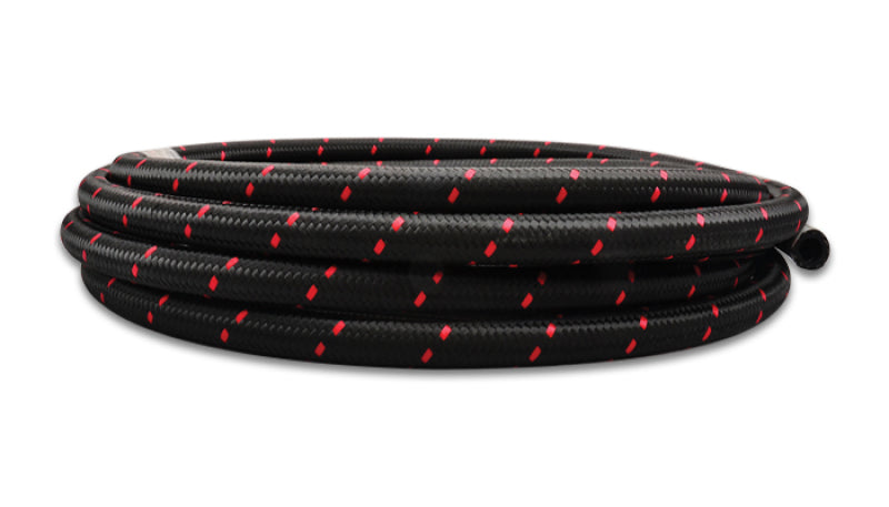 Vibrant, Vibrant 11970R - -10 AN Two-Tone Black/Red Nylon Braided Flex Hose (10 foot roll)