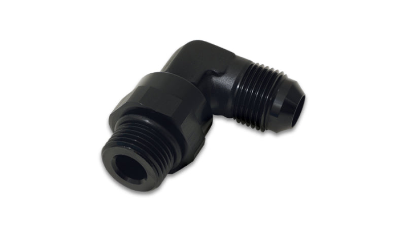 Vibrant, Vibrant -12AN Male Flare to Male -12AN ORB Swivel 90 Degree Adapter Fitting - Anodized Black