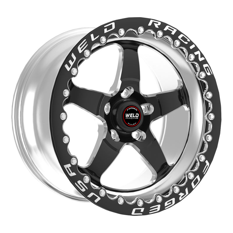 Weld, Weld 71MB-511W65F - S71 15x11.33 / 5x115 Conical Lug / 6.5in BS Black Wheel 3.18in ID (Medium) - Single Beadlock