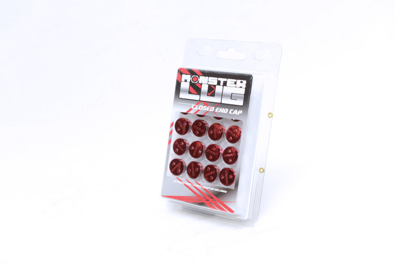 Wheel Mate, Wheel Mate 33007R - Monster Lug Nut Caps - Red 14x1.50