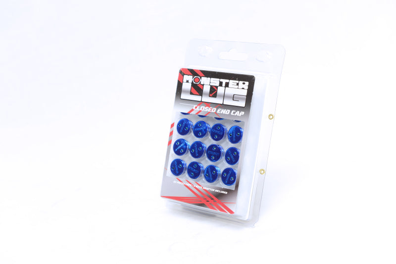 Wheel Mate, Wheel Mate 33007U - Monster Lug Caps M14x1.50 Set of 20 - Blue - Plastic