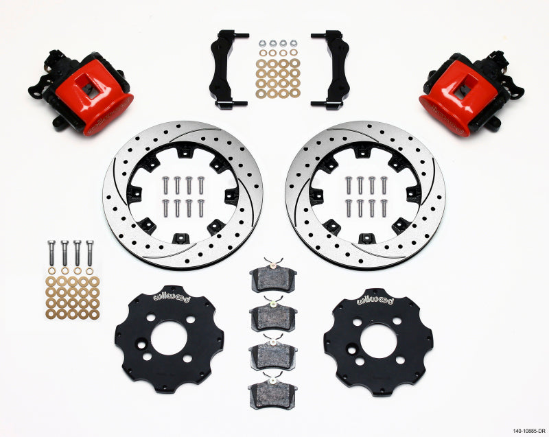 Wilwood, Wilwood 140-10885-DR - Combination Parking Brake Rear Kit 11.75in Drilled Red Mini Cooper